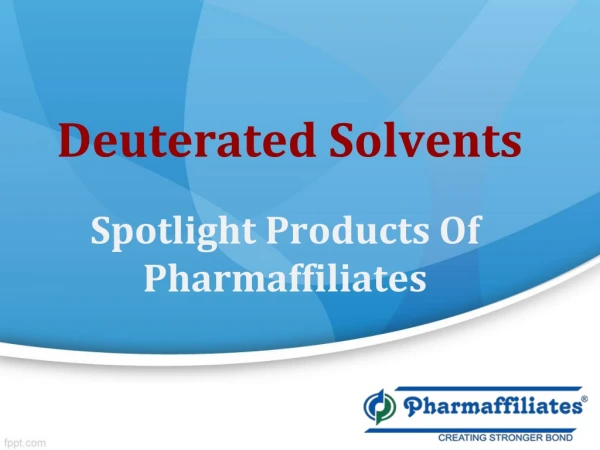 Deuterated Solvents- Spotlight products of Pharmaffiliates