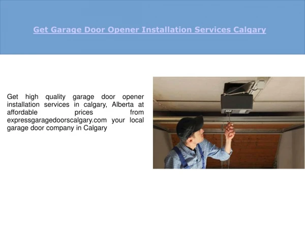 Garage Door Opener Installation Calgary