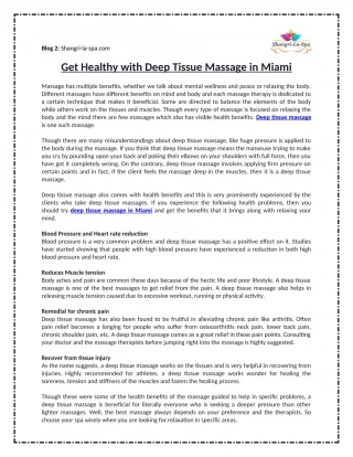 Get Healthy with Deep Tissue Massage in Miami - slide 1