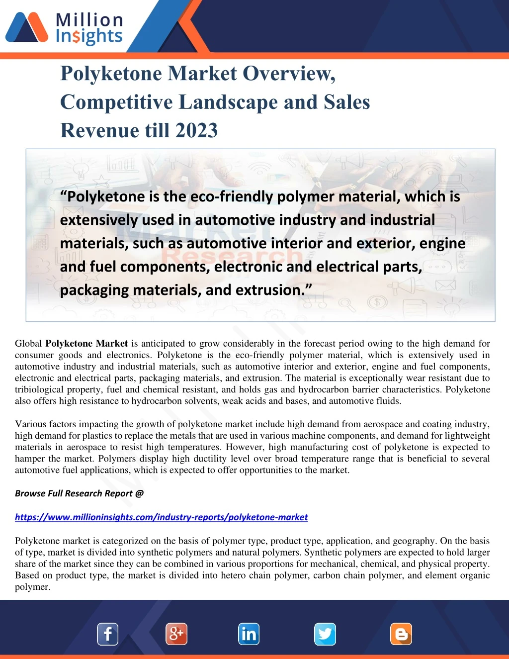 polyketone market overview competitive landscape