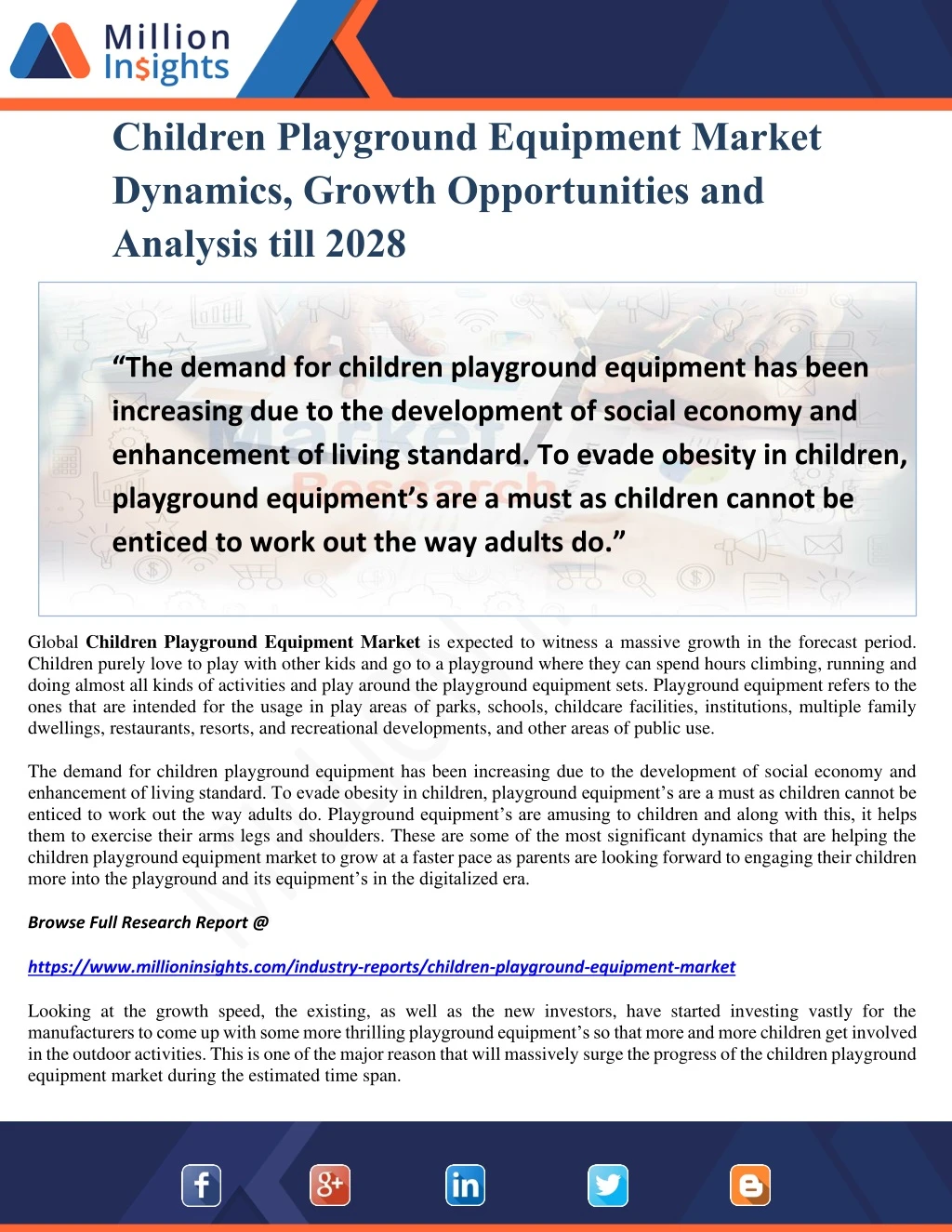 children playground equipment market dynamics