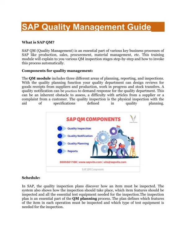 SAP Quality Management PDF | SAP QM PDF