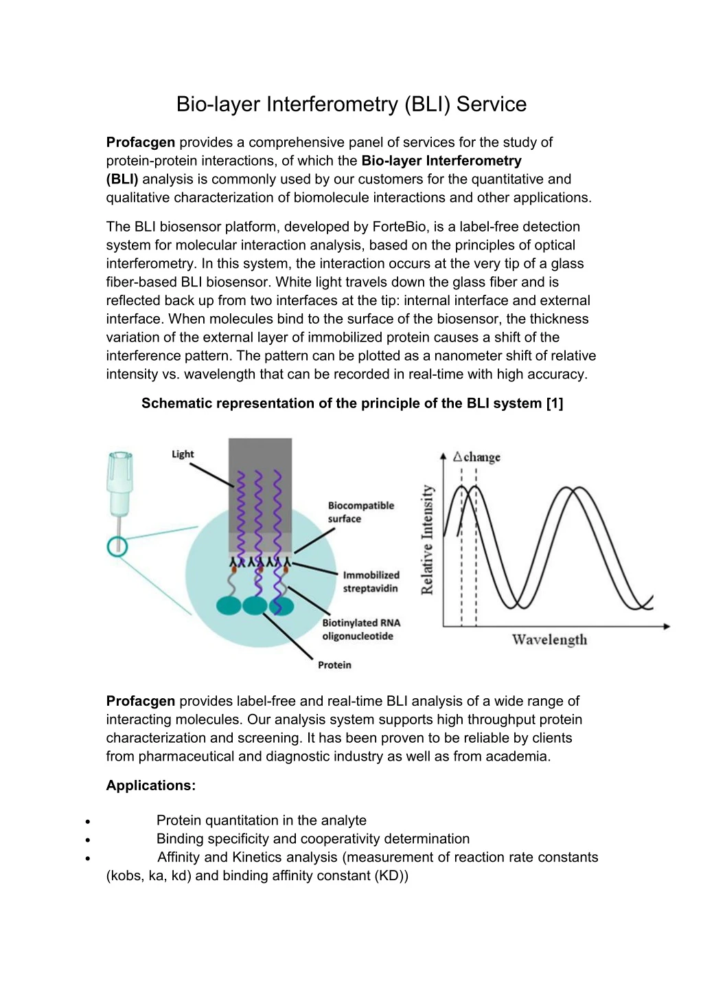 bio layer interferometry bli service