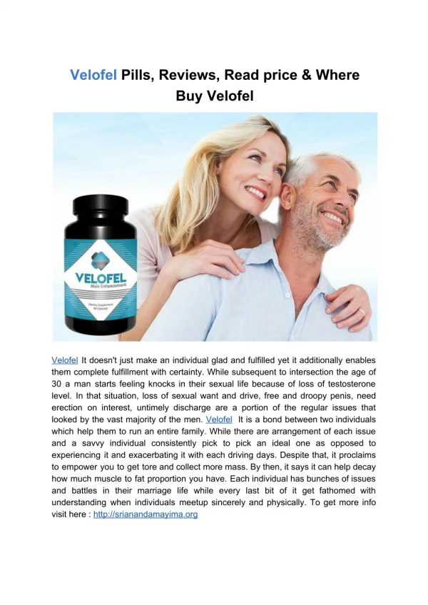 Velofel Pills, Reviews, Read price & Where Buy Velofel