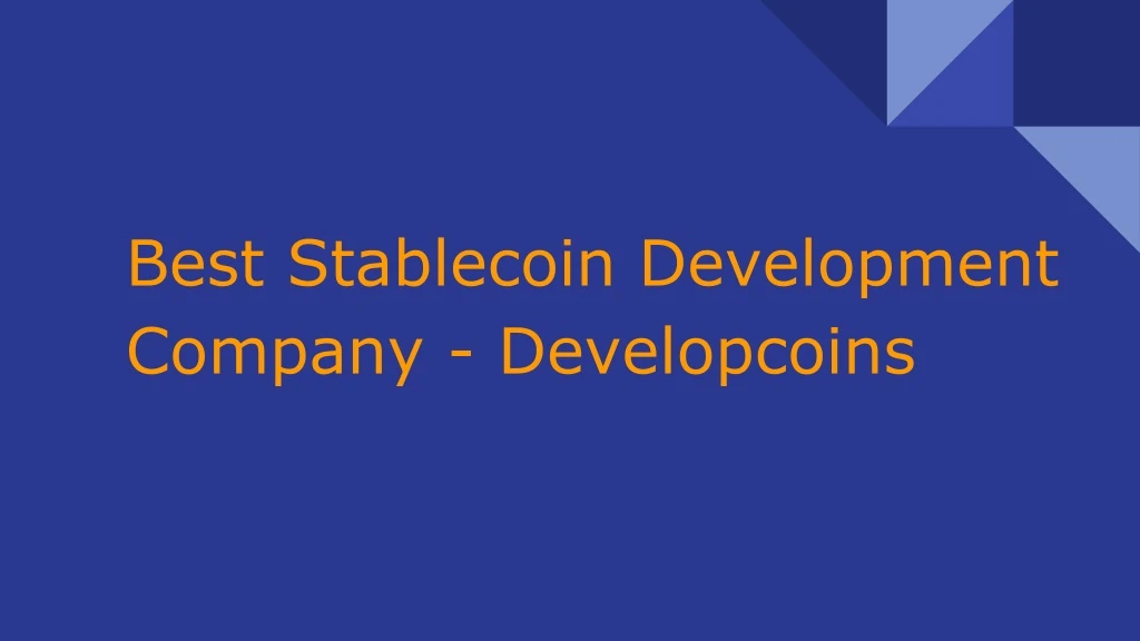 best stablecoin development company developcoins