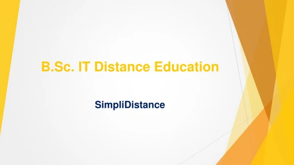 B.Sc. IT Distance Education - SimpliDistance