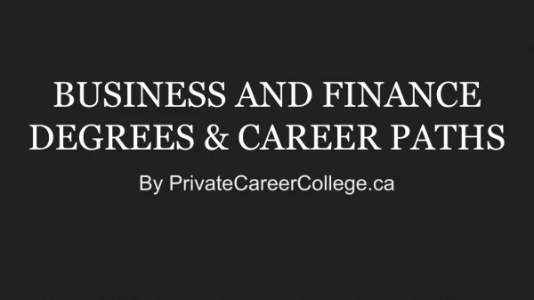 Business and finance degrees career paths