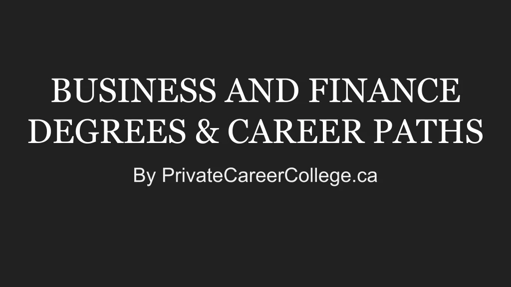 business and finance degrees career paths