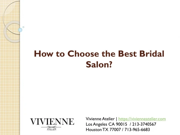 How to Choose the Best Bridal Salon