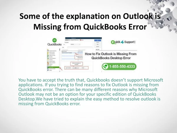 What step should we follow when outlook is missing from QuickBooks error.