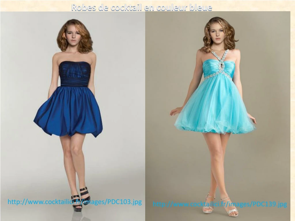 robes de cocktail en couleur bleu e