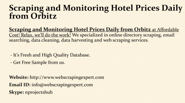 Scraping and Monitoring Hotel Prices Daily from Orbitz