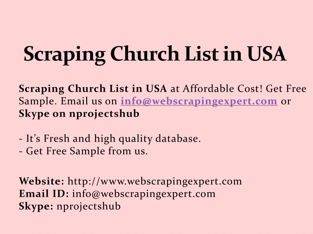 scraping church list in usa