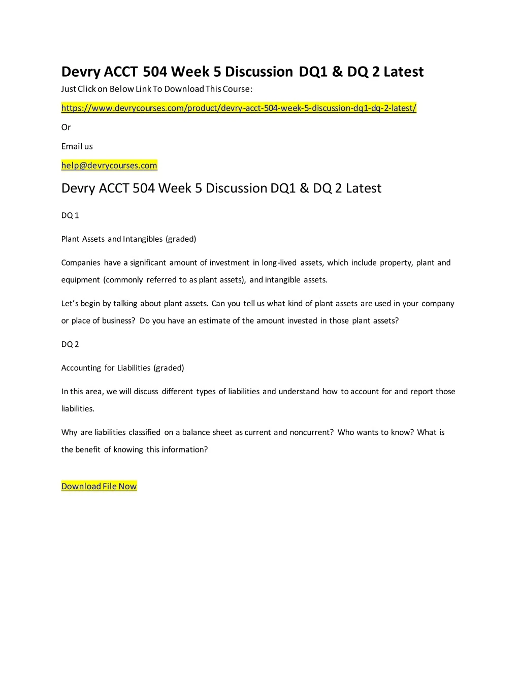 devry acct 504 week 5 discussion dq1 dq 2 latest