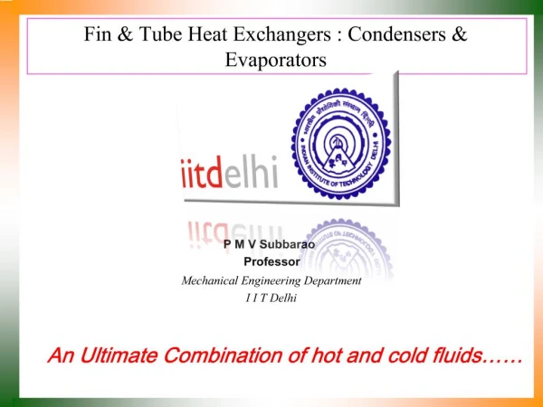 Fin Tube Heat Exchangers : Condensers Evaporators