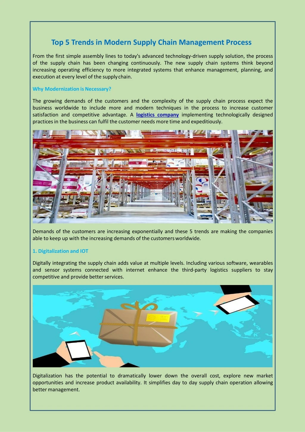 top 5 trends in modern supply chain management