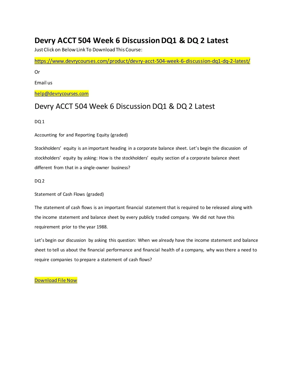 devry acct 504 week 6 discussion dq1 dq 2 latest