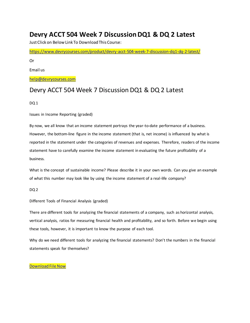 devry acct 504 week 7 discussion dq1 dq 2 latest