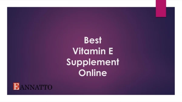 Best Vitamin E Supplement Online