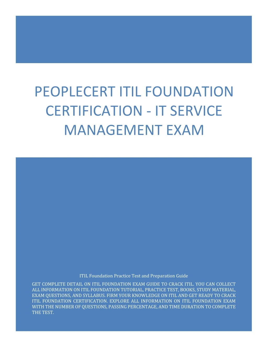 itil foundation exam questions