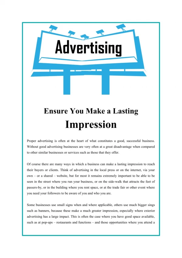 Ensure You Make a Lasting Impression