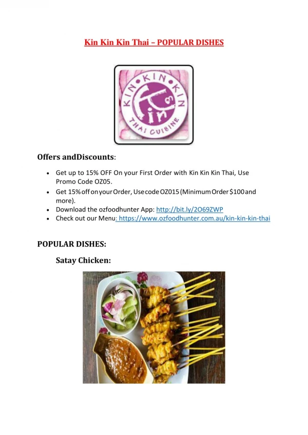 25% Off -Kin Kin Kin Thai-Engadine - Order Food Online