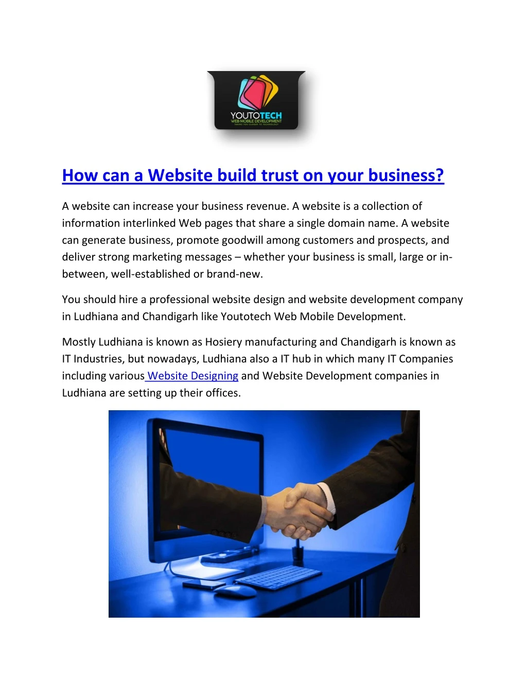 how can a website build trust on your business