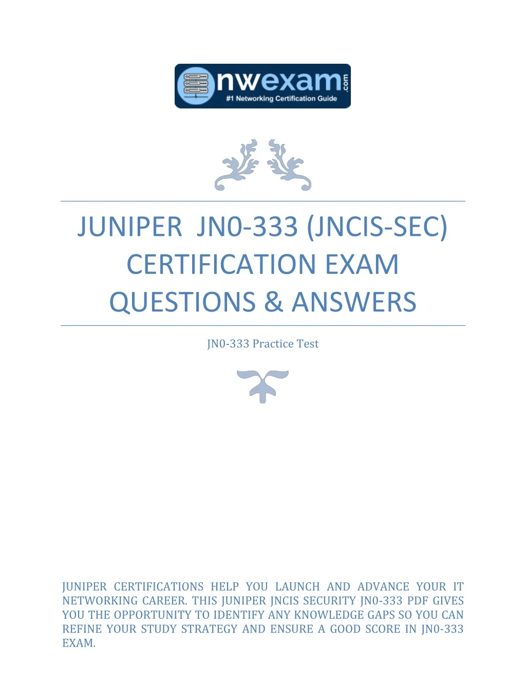 juniper jn0 333 jncis sec certification exam