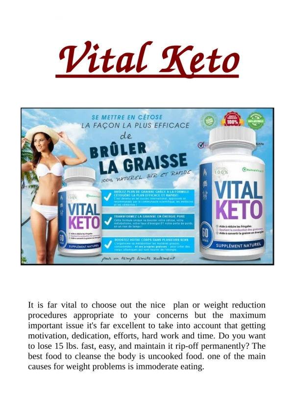 Vital Keto: Weight Loss Pills , Benefits, Price and Side Effect