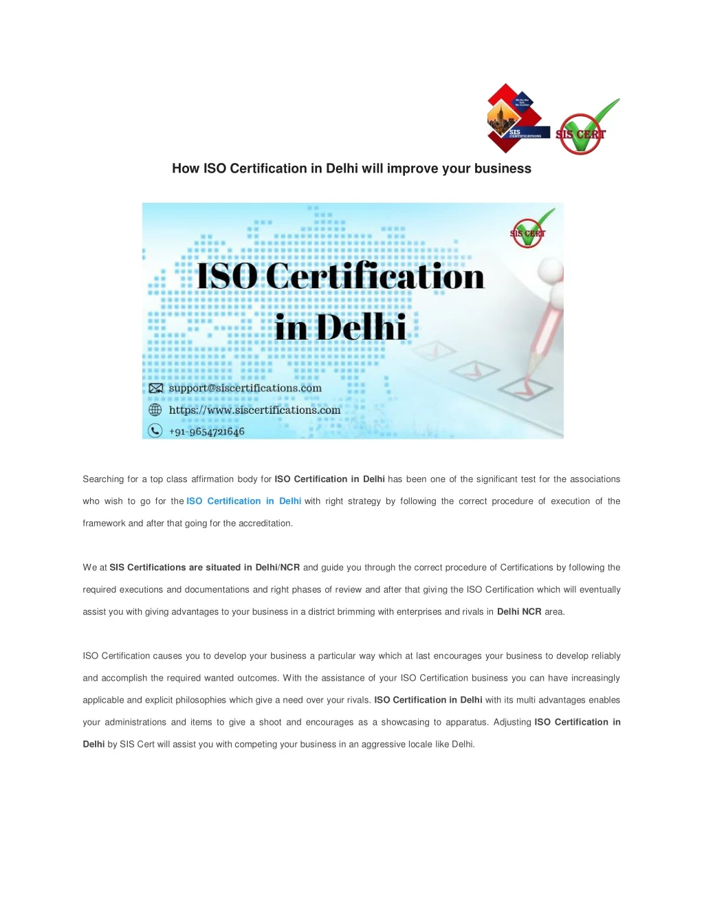 how iso certification in delhi will improve your