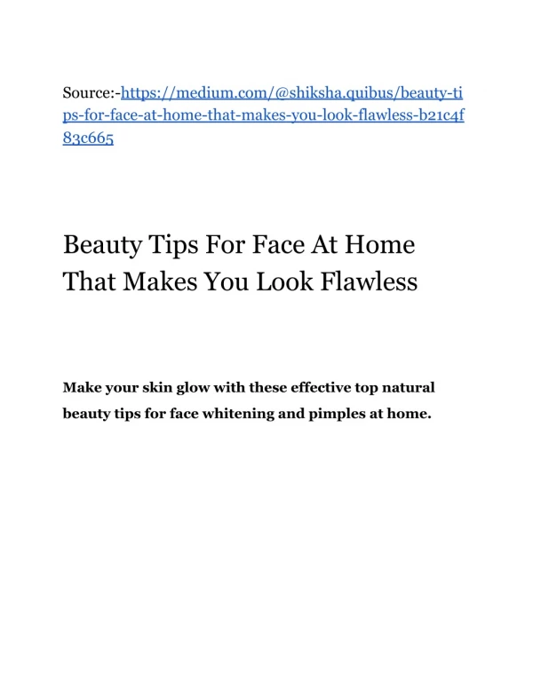 Beauty tips for face that make you look flawless