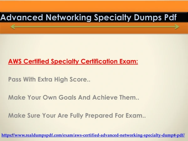 Aws Advanced Networking Specialty dumps pdf Test Your Skills