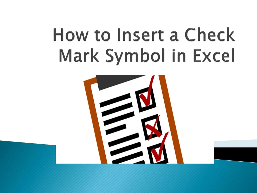 how to insert a check mark symbol in excel