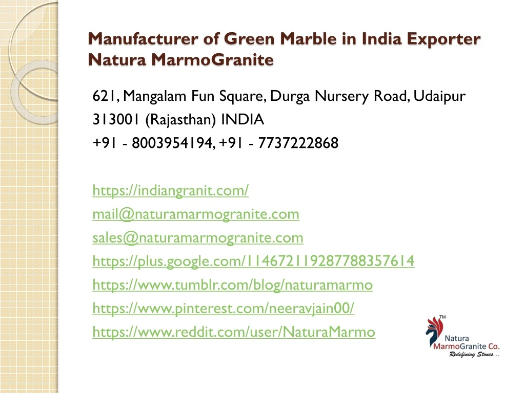 manufacturer of green marble in india exporter natura marmogranite