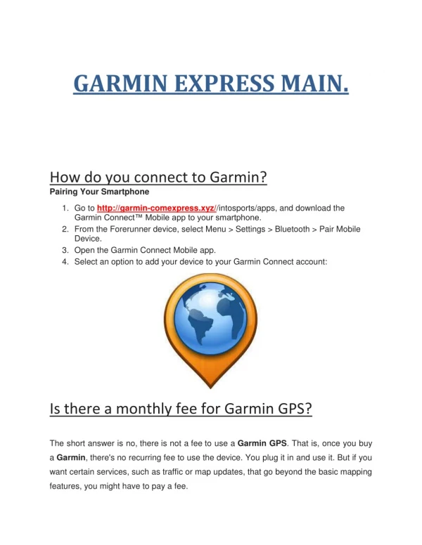 Garmin Express | www.Garmin.Com/Express | Garmin.Com
