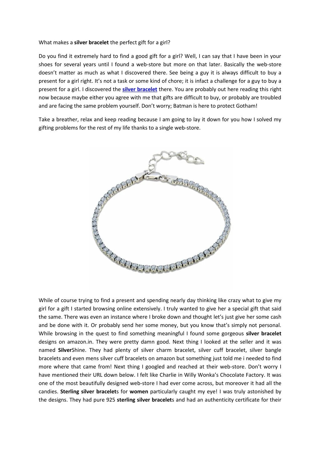 what makes a silver bracelet the perfect gift