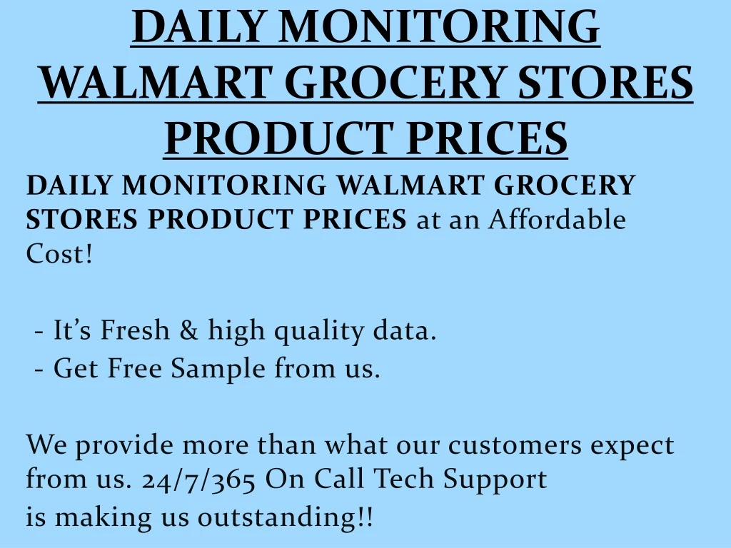 daily monitoring walmart grocery stores product prices