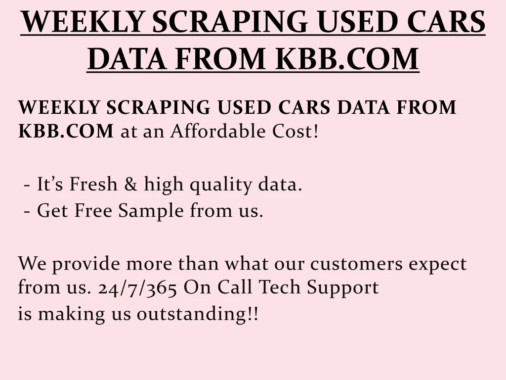 weekly scraping used cars data from kbb com