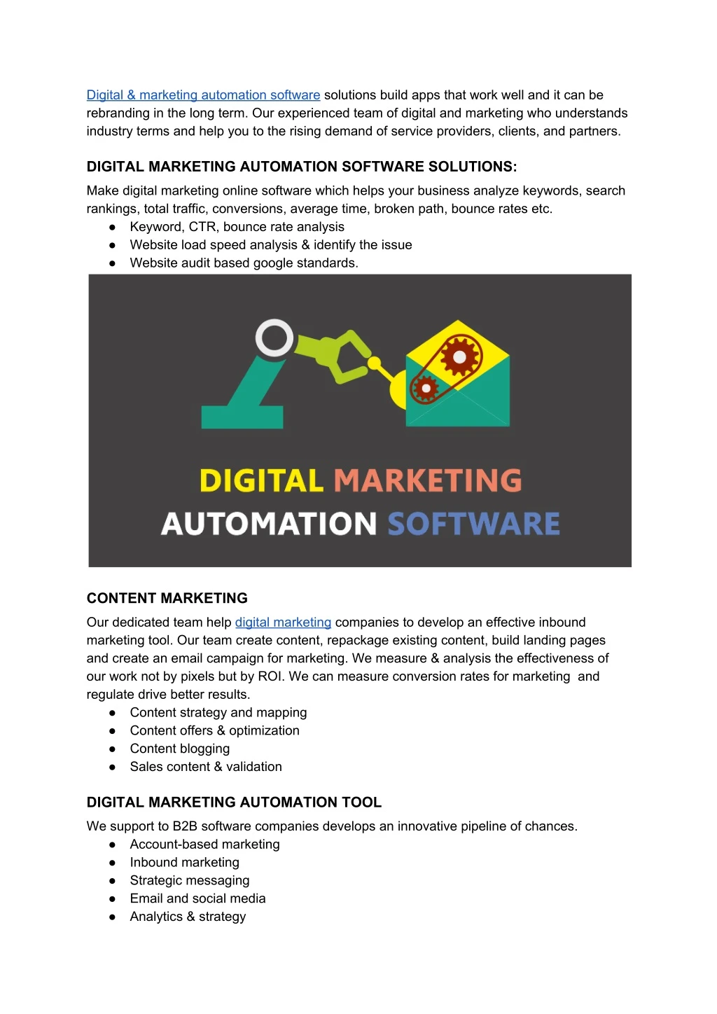 digital marketing automation software solutions