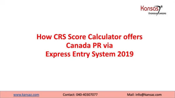 Know how CRS Score Calculator offers Canada PR via Express Entry System 2019