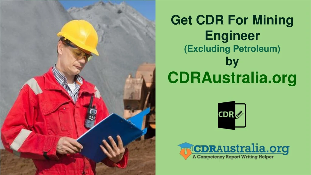 get cdr for mining engineer excluding petroleum