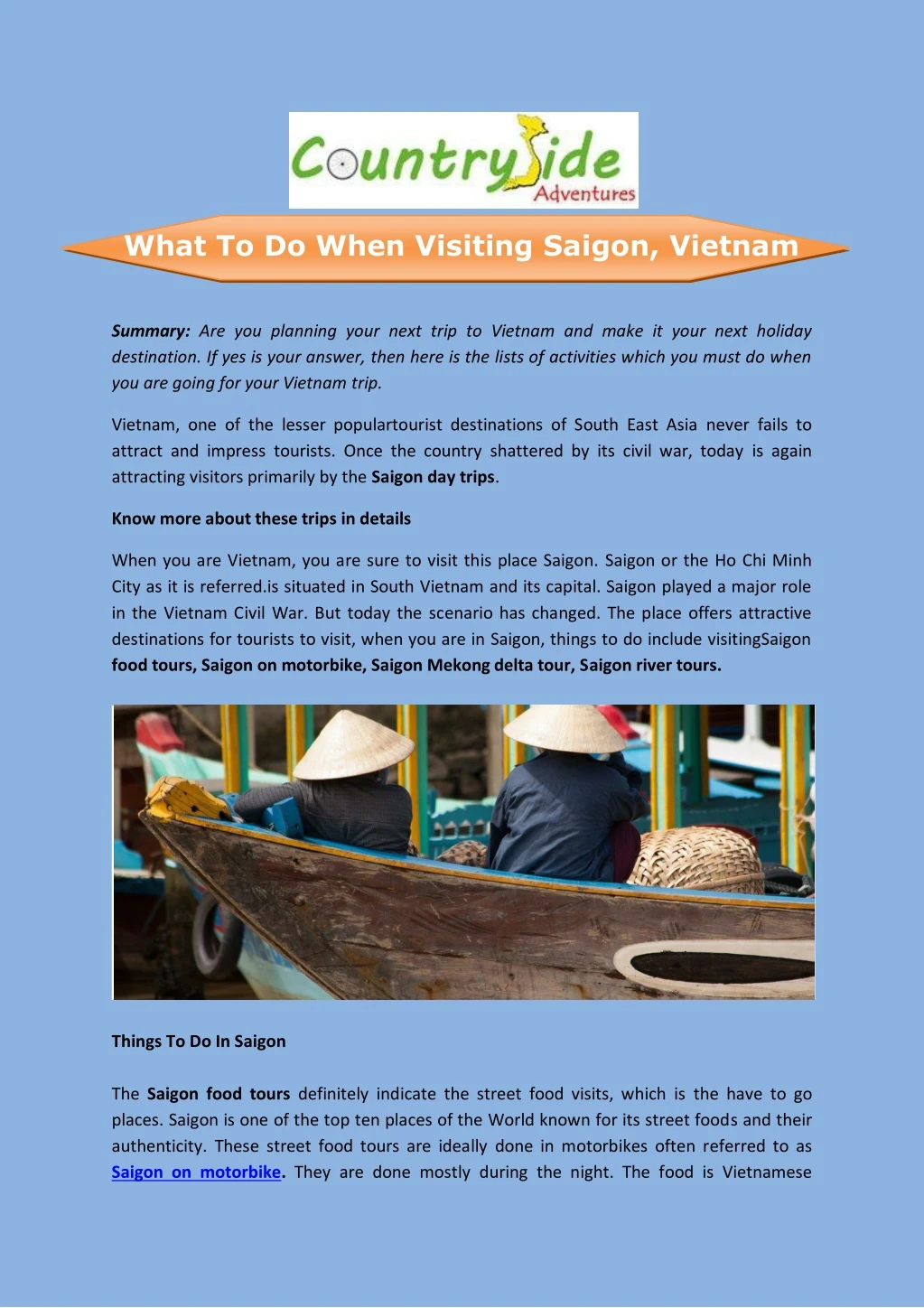 what to do when visiting saigon vietnam