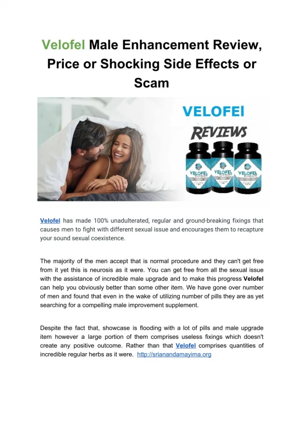 Velofel Review, Price or Shocking Side Effects or Scam
