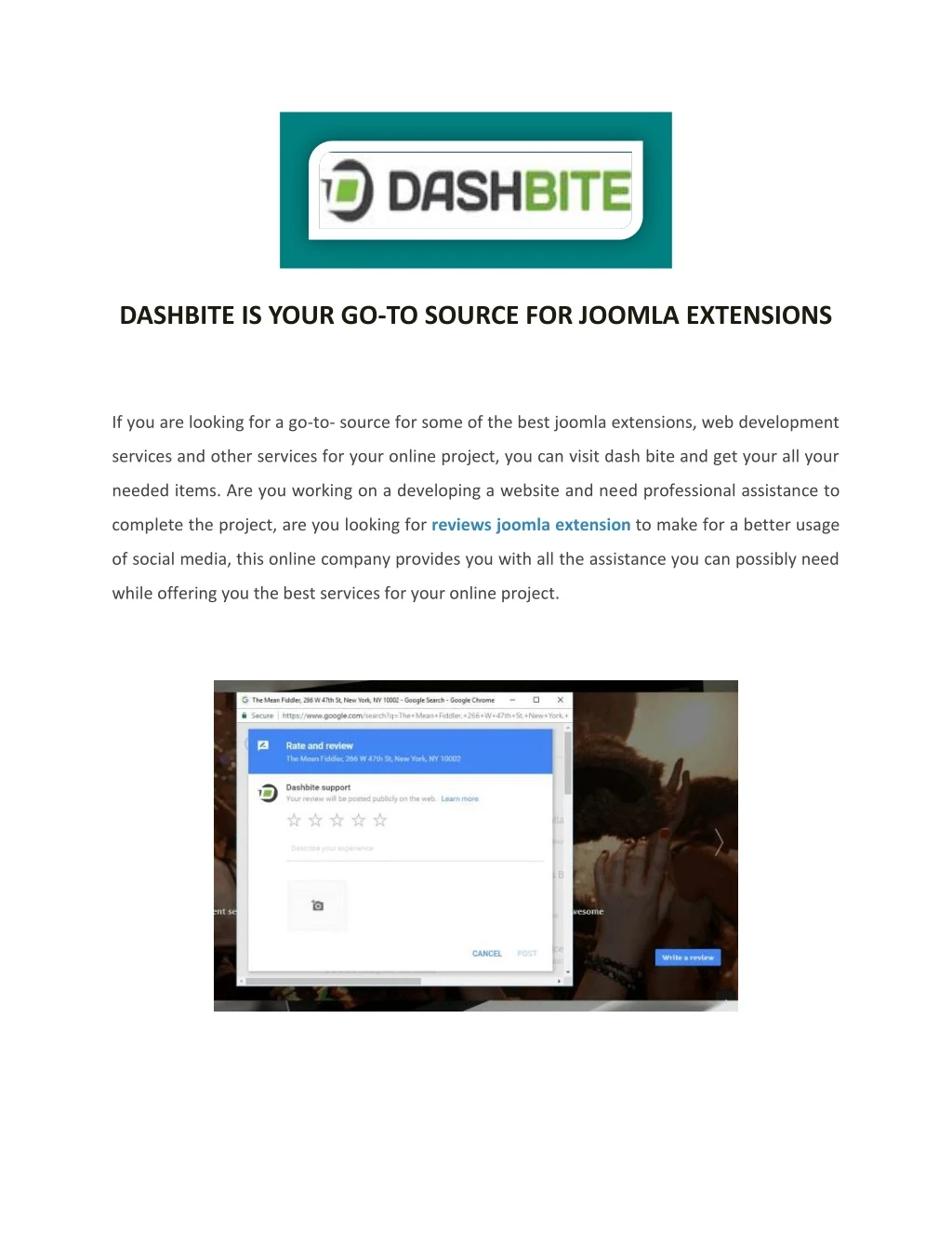 dashbite is your go to source for joomla