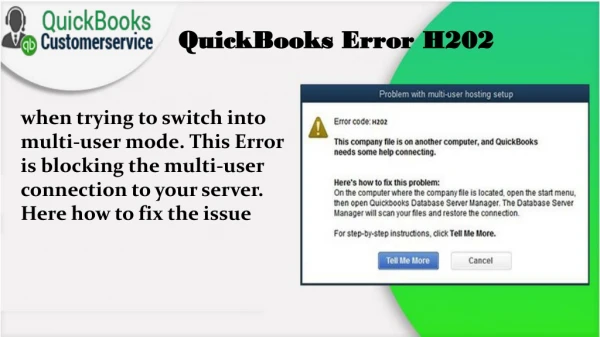 QuickBooks Error H202 - Fix QuickBooks issues