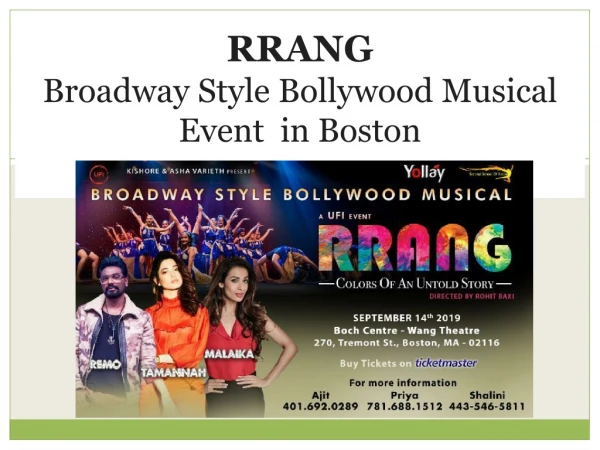 RRANG - Broadway Style Bollywood Musical in Boston