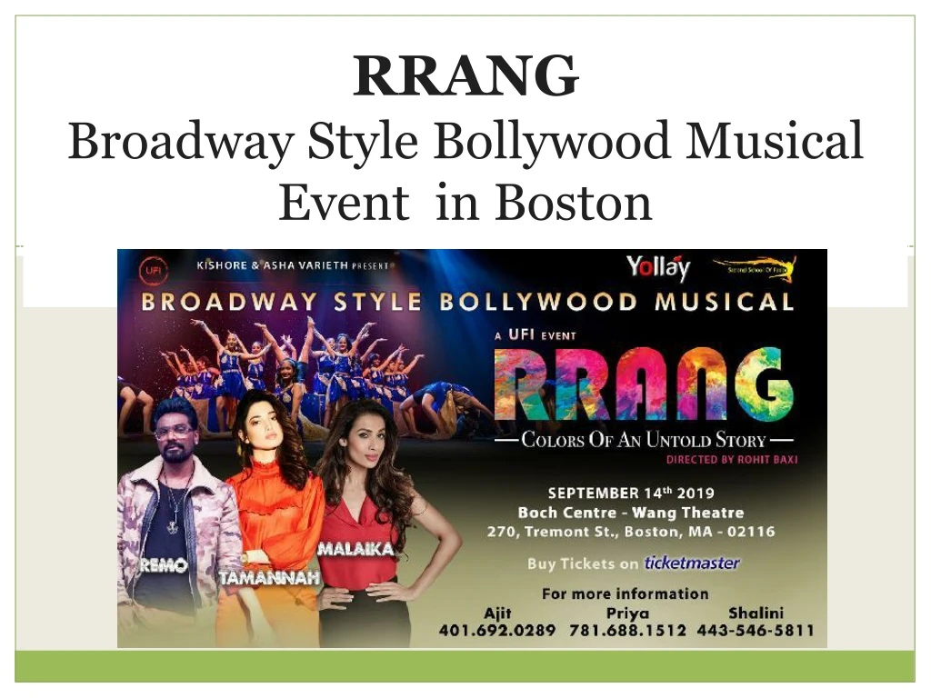 rrang broadway style bollywood musical event in boston