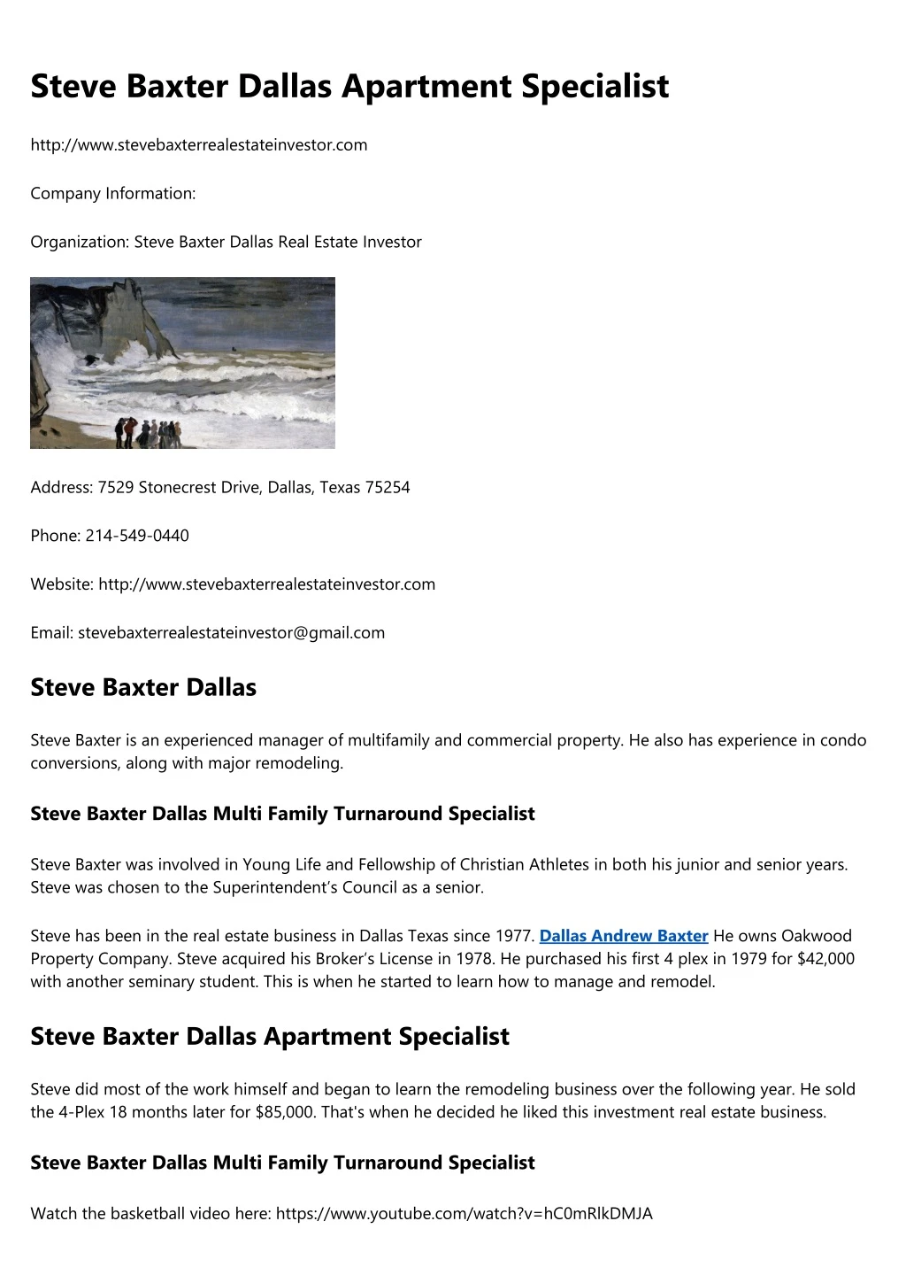 steve baxter dallas apartment specialist