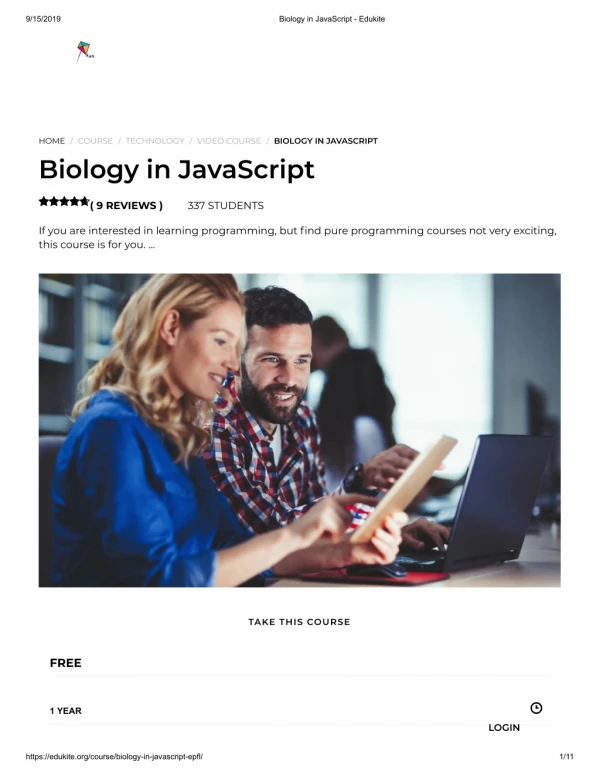 Biology in JavaScript - Edukite