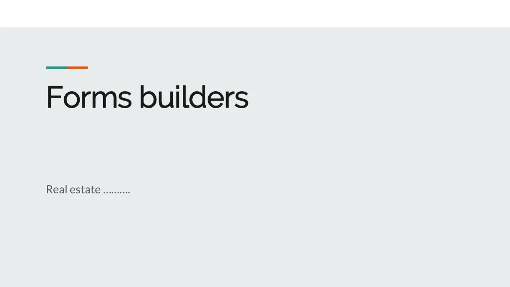 forms builders